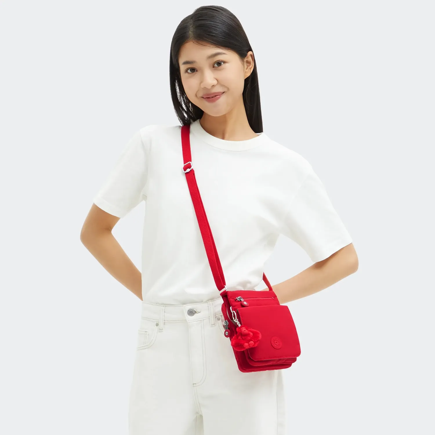 Kipling New Eldorado crossbody tas Red Rouge klein licht