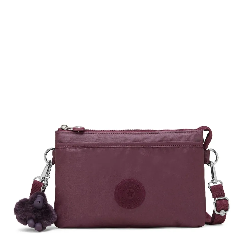 Kipling Riri crossbodytas klein Grape Wine Metallic glans