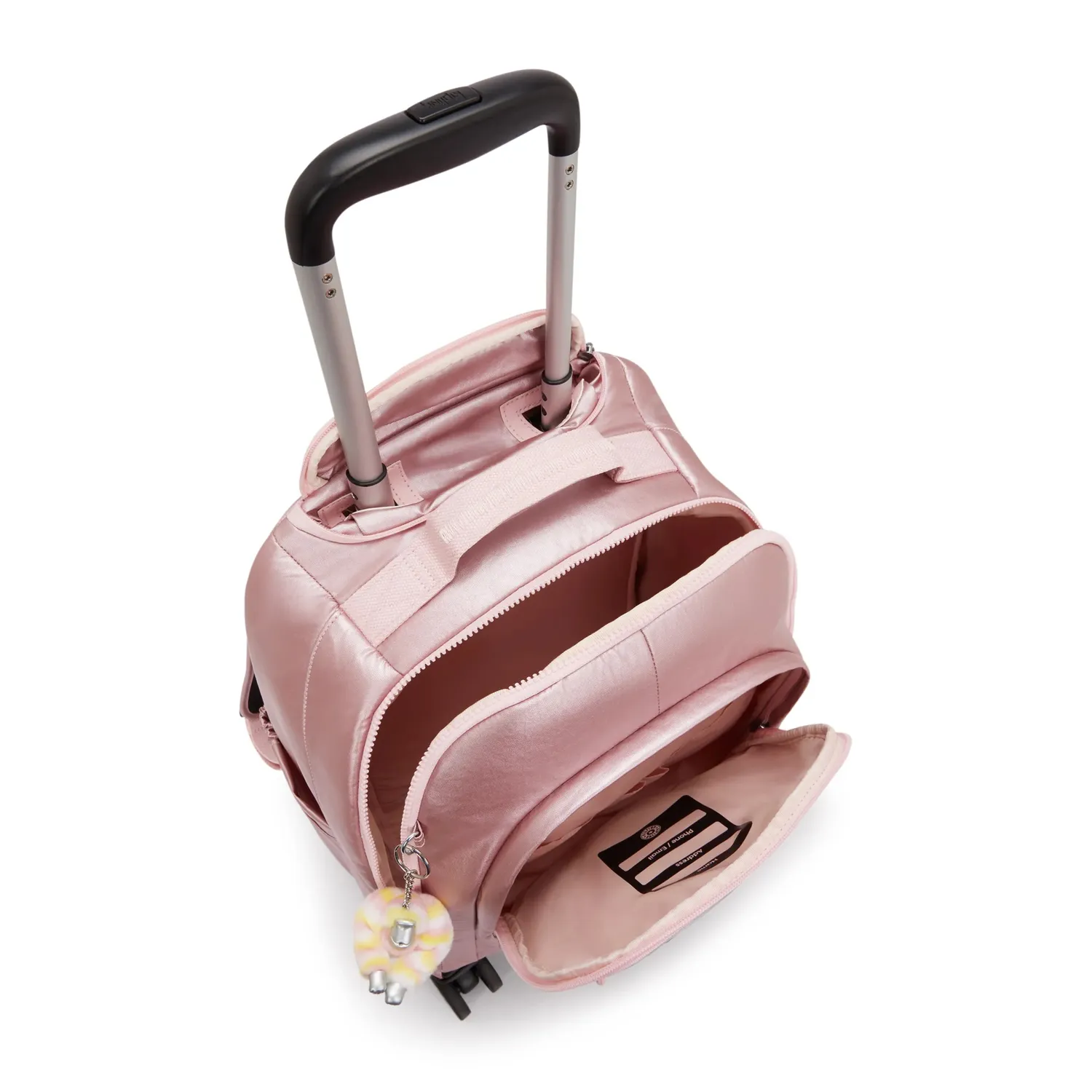 Kipling New Zea rugzak met wielen Bronze Pink Metallic groot
