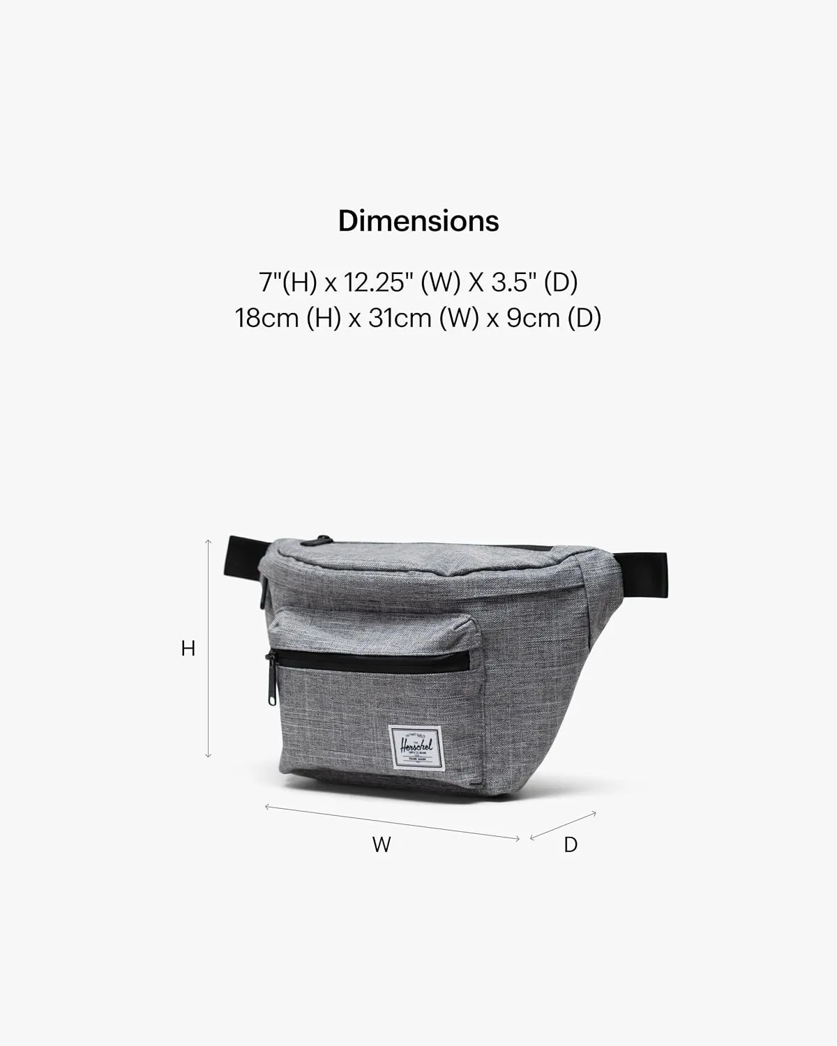 Herschel Pop Quiz heuptas Raven Crosshatch