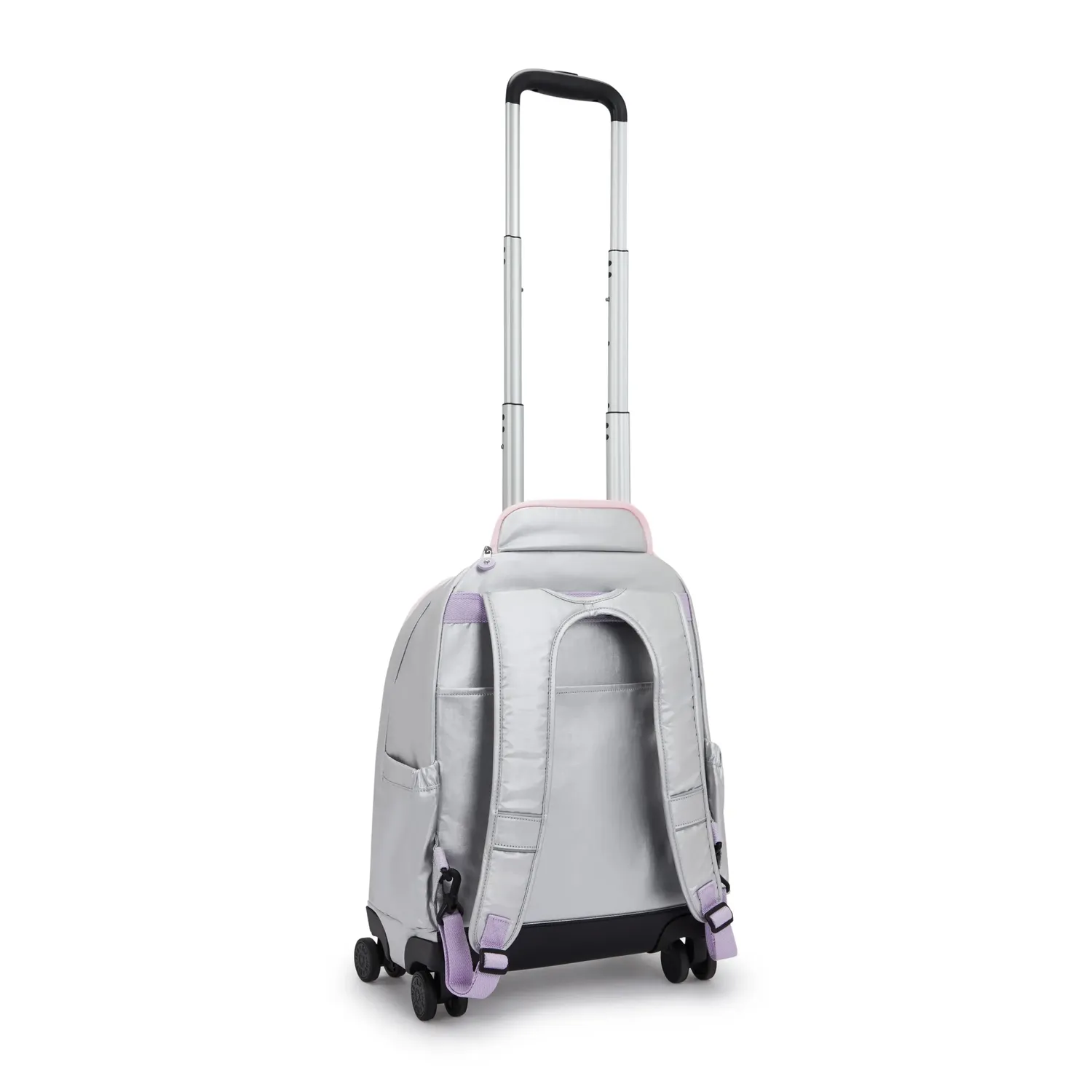 Kipling New Zea rugzak Silver Glow Metallic groot met wielen