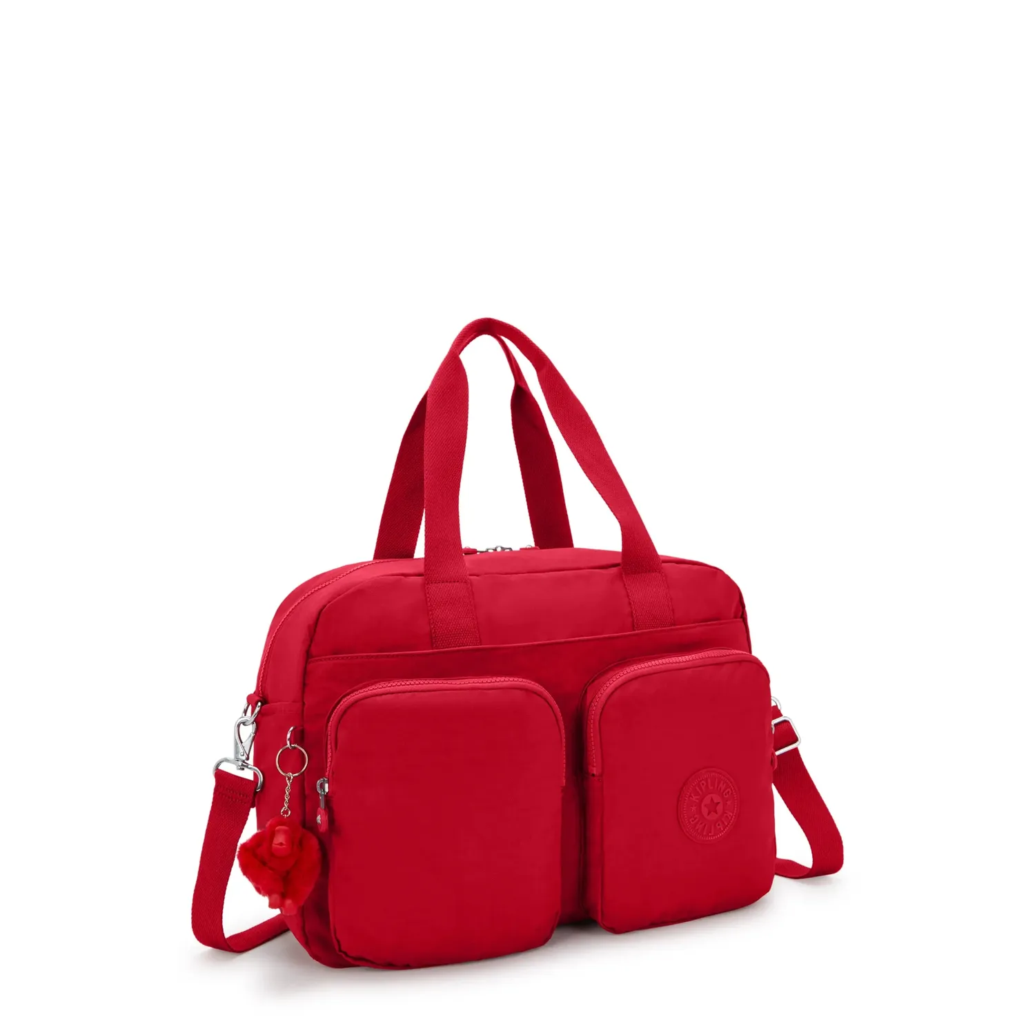Kipling Defea XL weekendtas Medium Ruby Red met laptopvak