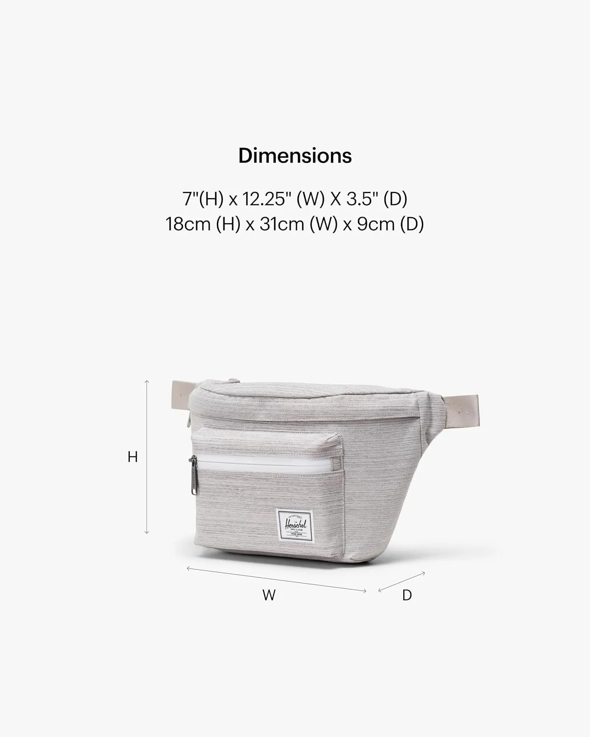 Herschel Pop Quiz Hip Pack heuptas Light Grey Crosshatch
