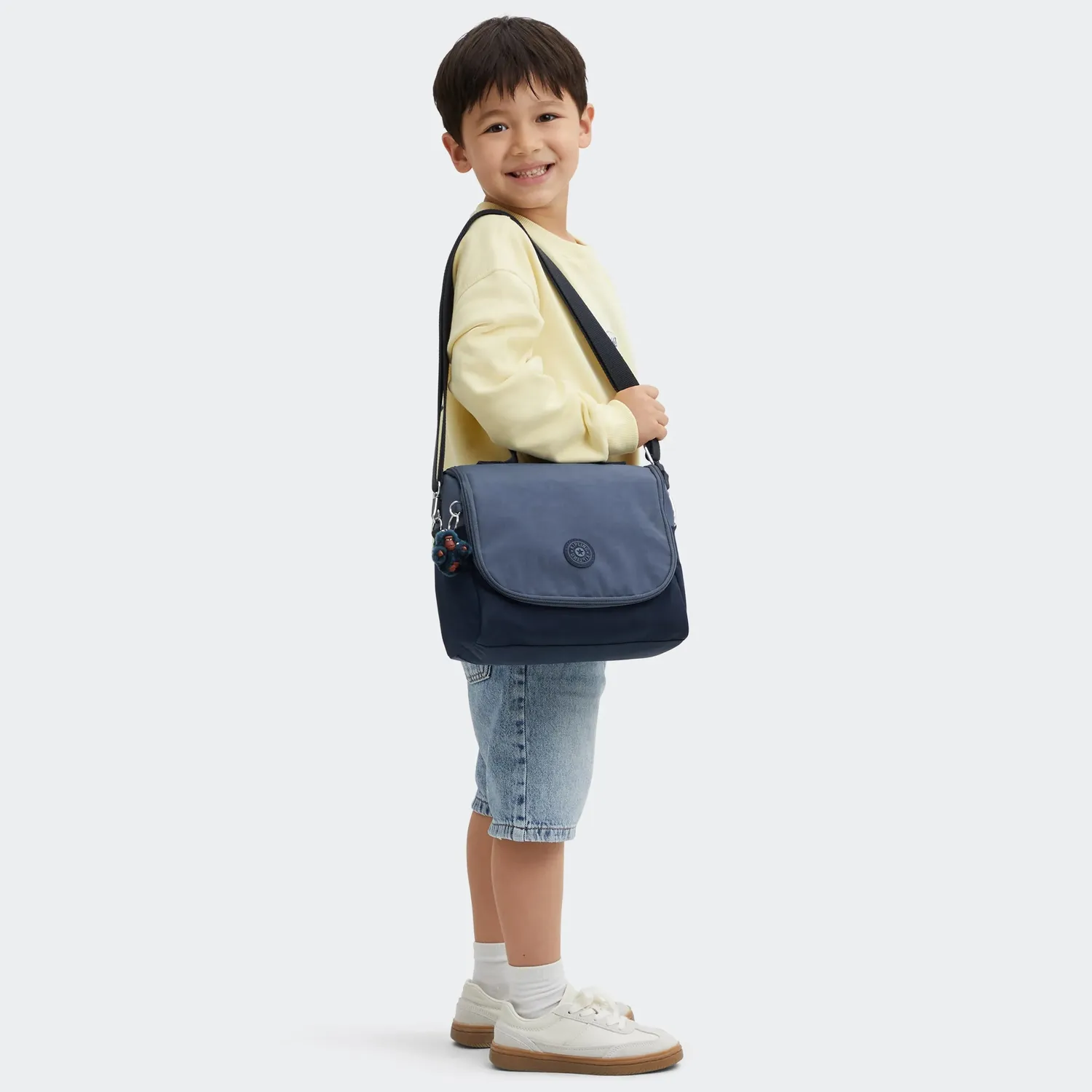 Kipling New Kichirou lunchtas Game Grey groot trolley