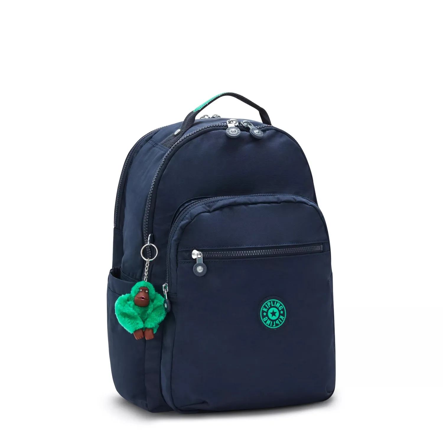 Kipling Seoul College rugzak Groot Blue Green Block 15 inch