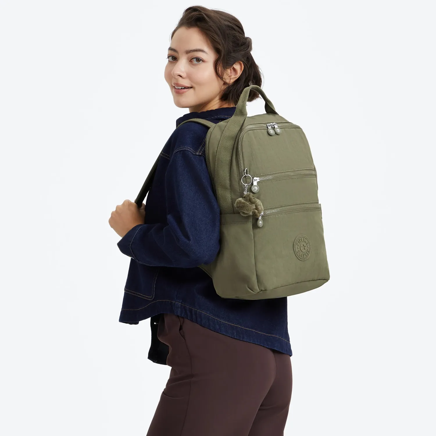 Kipling Biana rugzak Groot Almost Sage laptopvak
