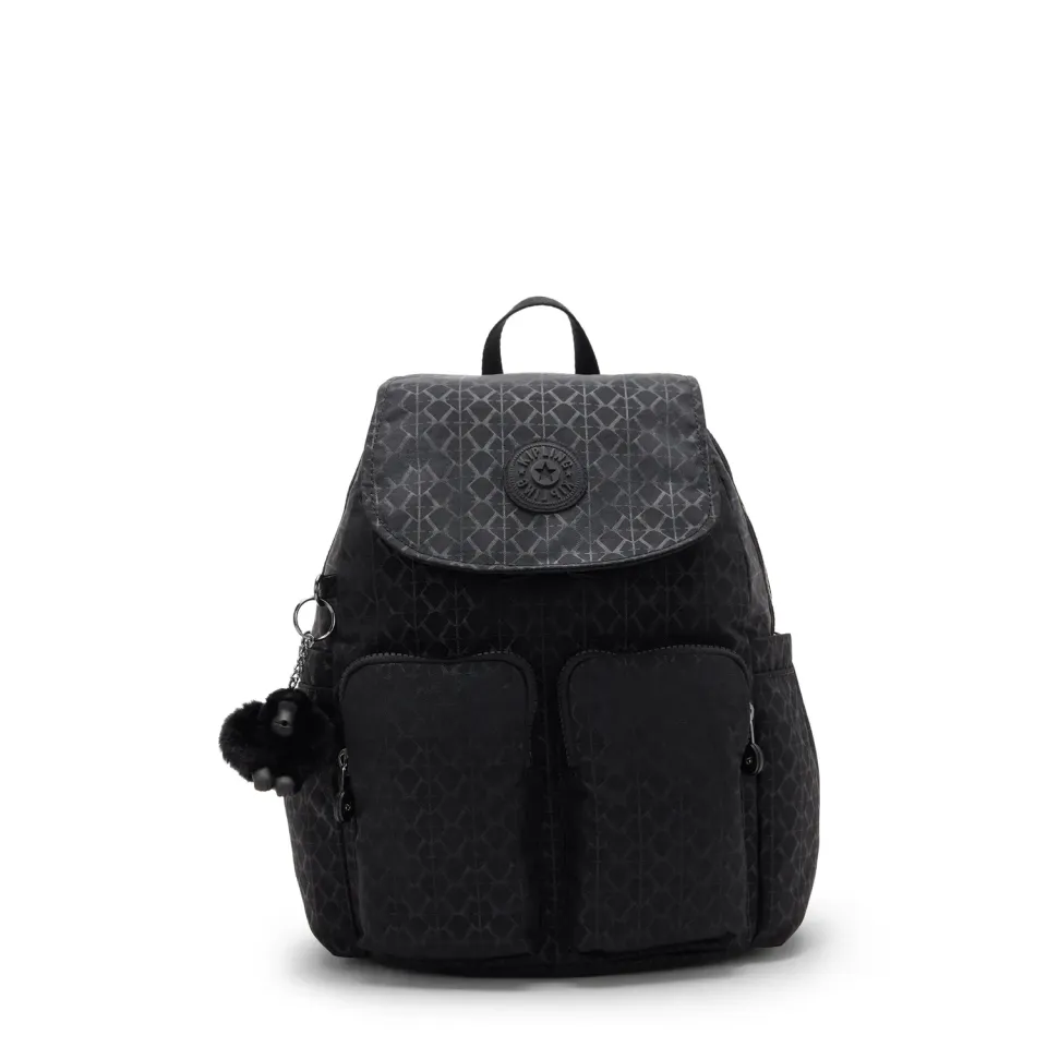 Kipling City Pocket S rugzak Signature Emb klein met klep