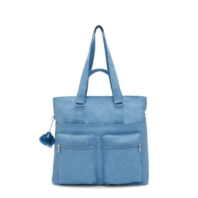 Kipling India grote shopper vintage blue met laptopvak
