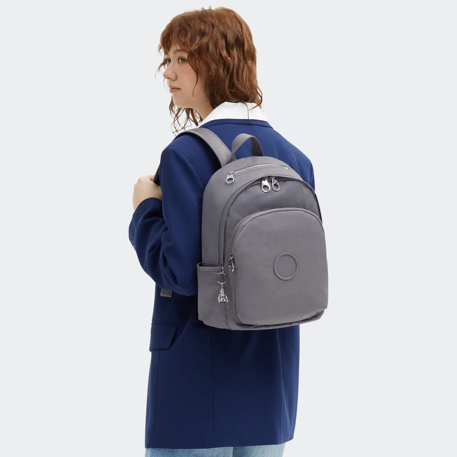 Kipling Delia rugzak Medium Grey Spice met veel vakken