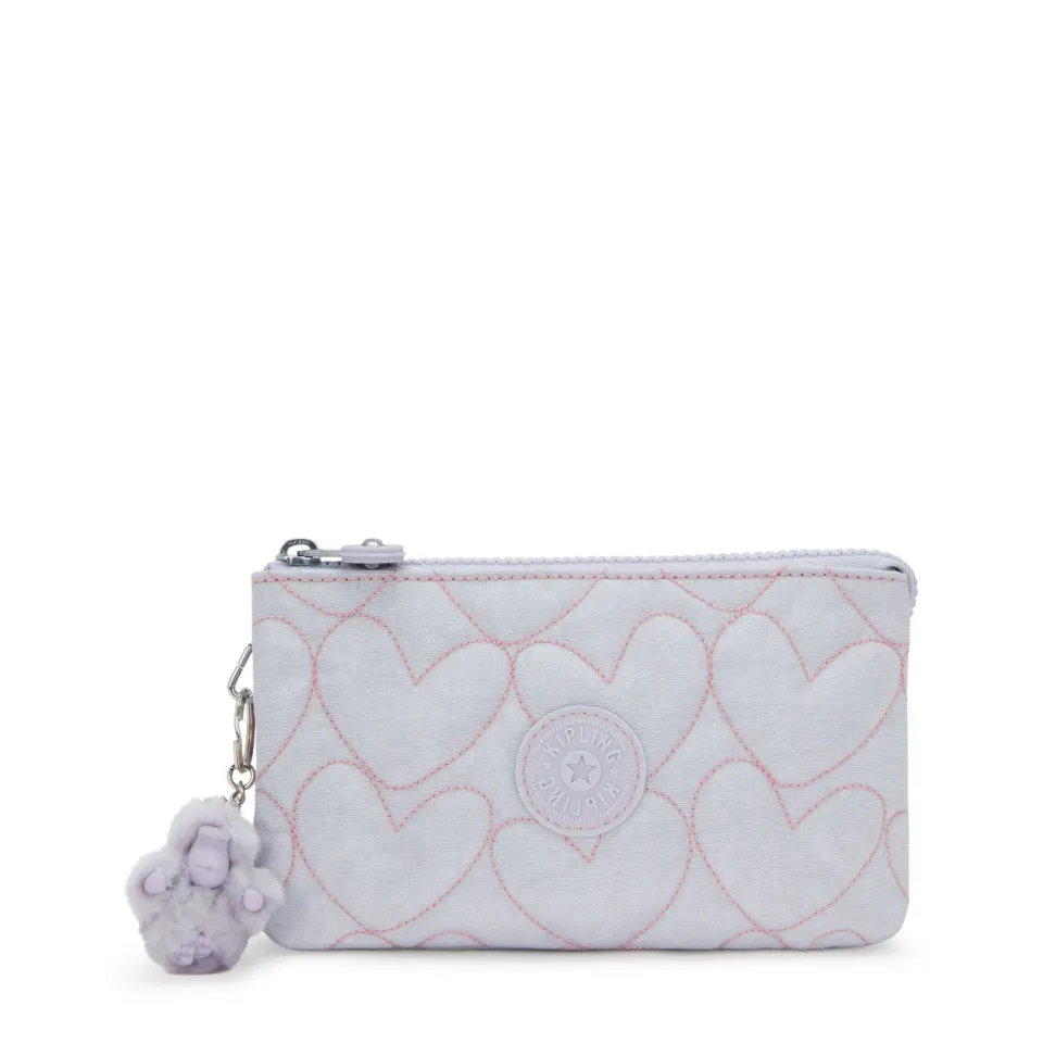 Kipling Creativity L tasje Groot Hearts Shimmer glans