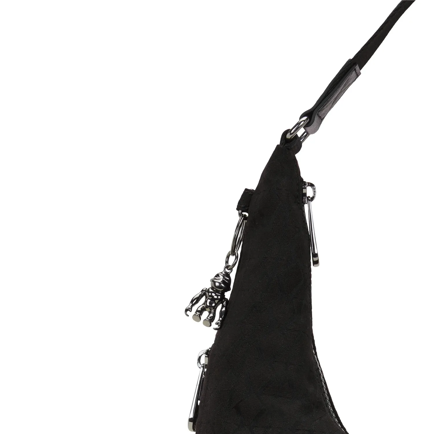 Kipling Eanna Zip schoudertas black sign jacquard A4