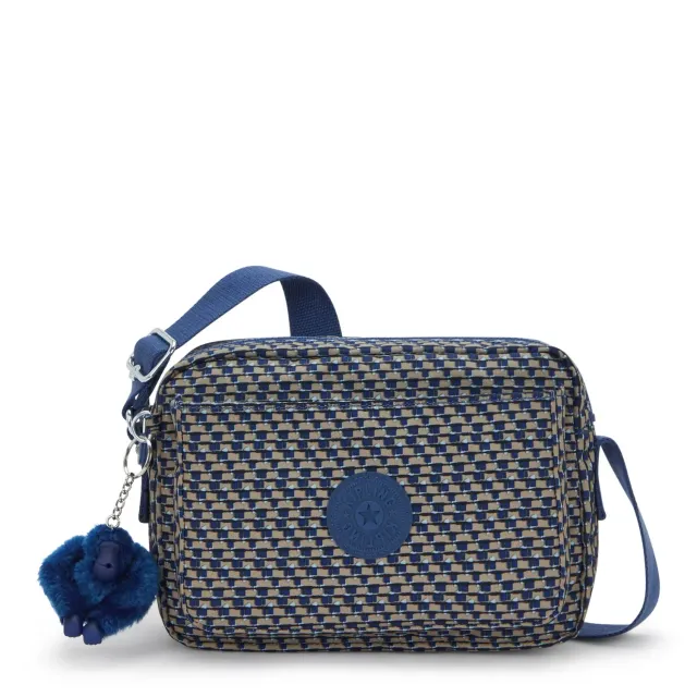 Kipling Abanu M crossbody tas Blue on Wire Medium dubbel vak