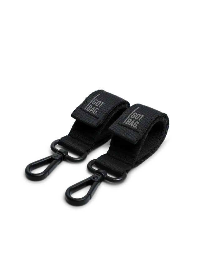 Got Bag Stroller Straps kinderwagenhaken zwart 2-pack klittenband