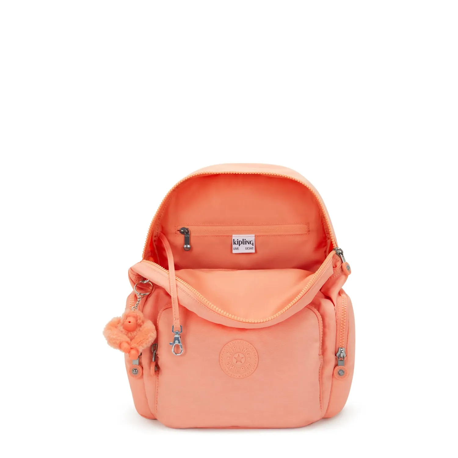 Kipling City Zip S rugzak Pinky Orange klein met magneetklep