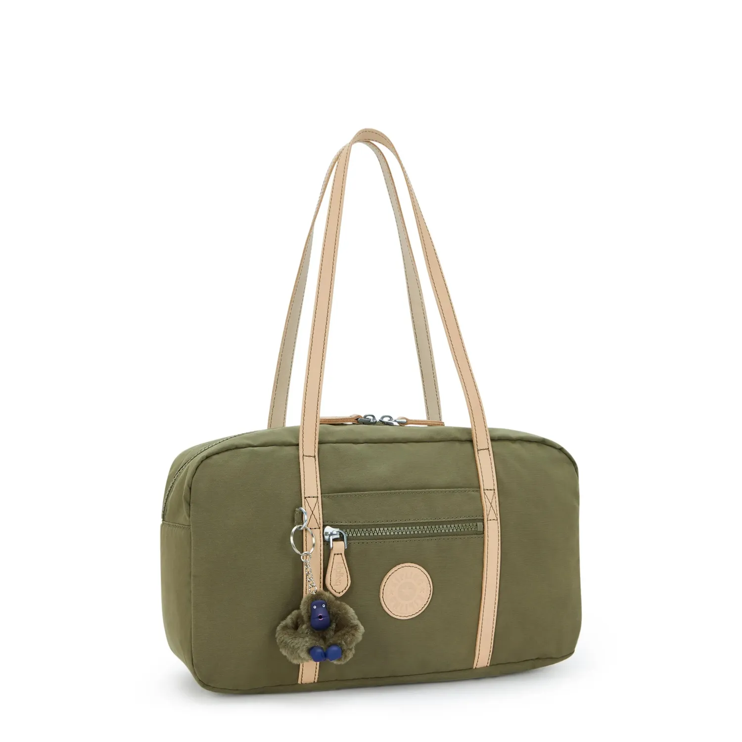 Kipling Naira schoudertas Cotton Khaki Klein handig ingedeeld