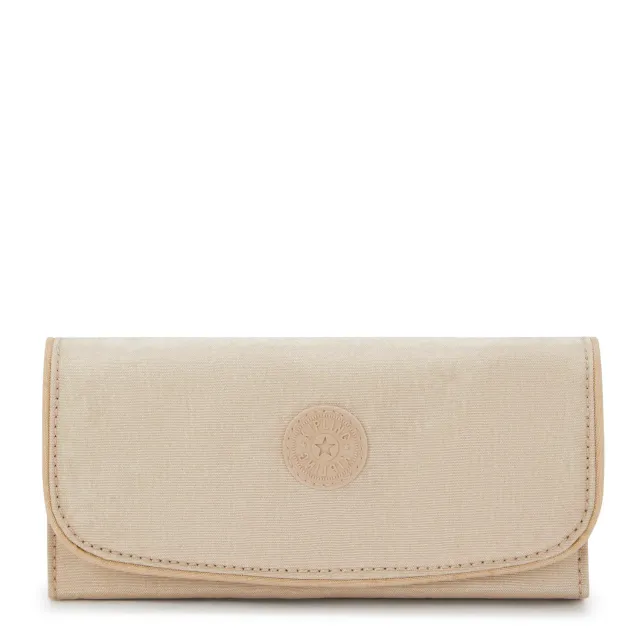Kipling Money Land portemonnee Groot Sparkled Beige RFID