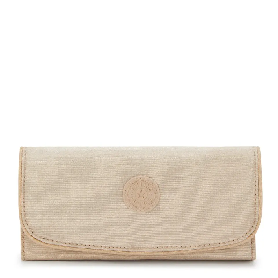 Kipling Money Land portemonnee Groot Sparkled Beige RFID