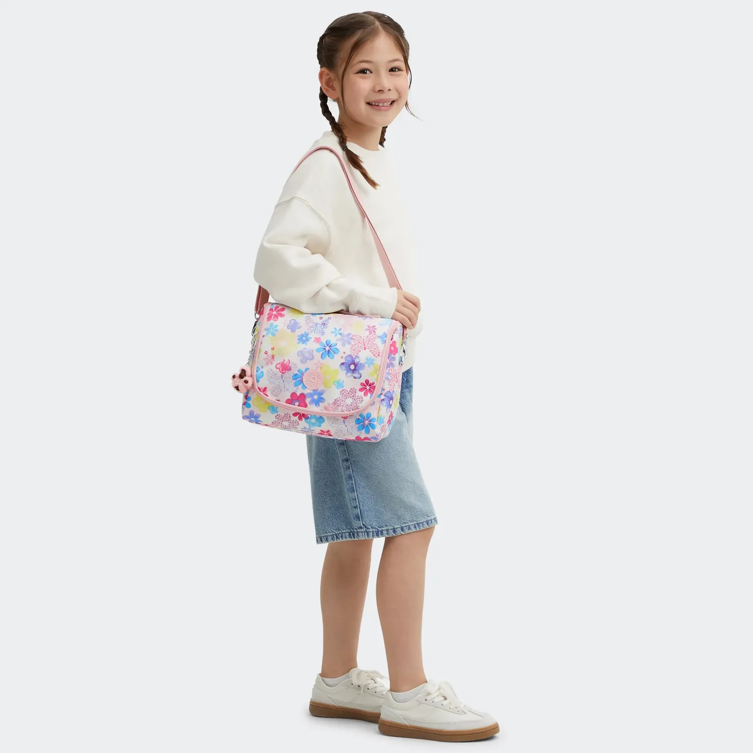 Kipling New Kichirou lunchtas Flower Stamp groot trolleyband