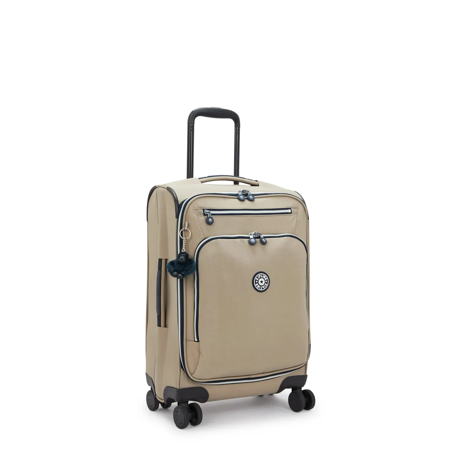 Kipling New Youri Spin S trolley soft taupe klein waterafstotend