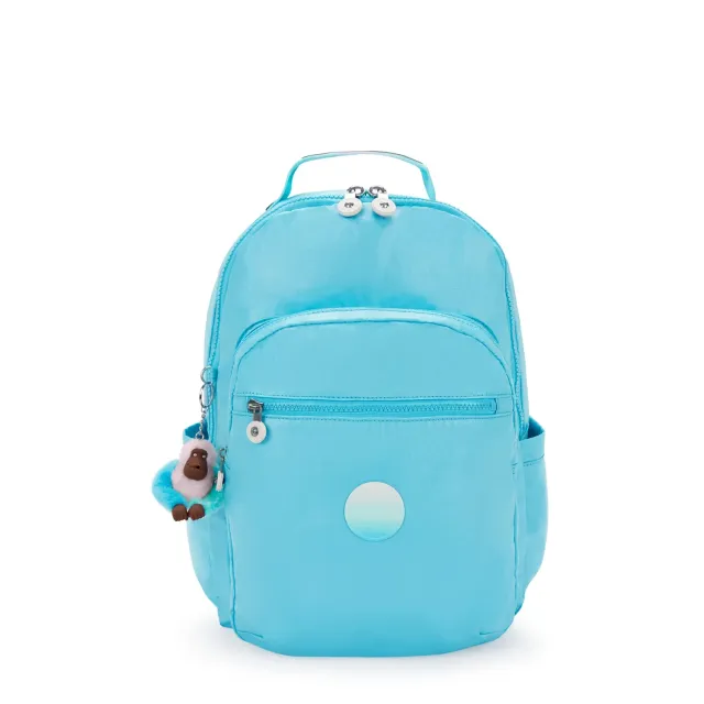 Kipling Seoul College Extra rugzak Sea Blue Metallic Groot 15 inch