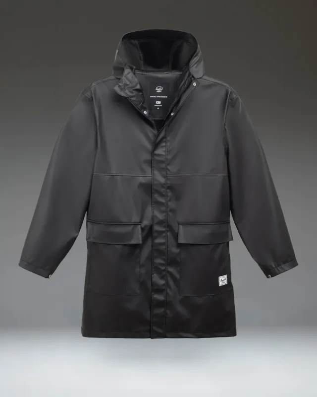 Herschel Long Classic Regenjas Heren Zwart Winddicht