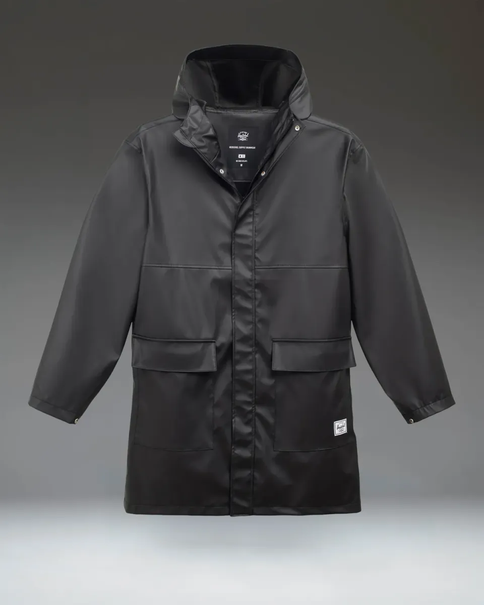 Herschel Long Classic Regenjas Heren Zwart Winddicht