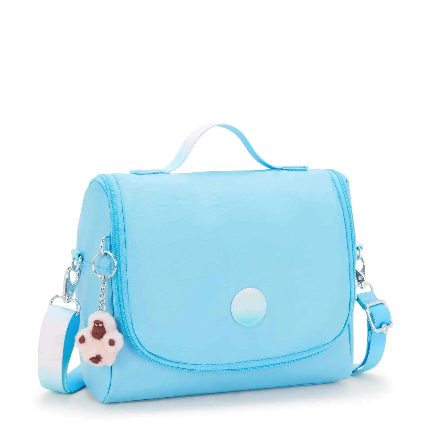 Kipling New Kichirou lunchtas Groot Sea Blue Metallic trolleybevestiging