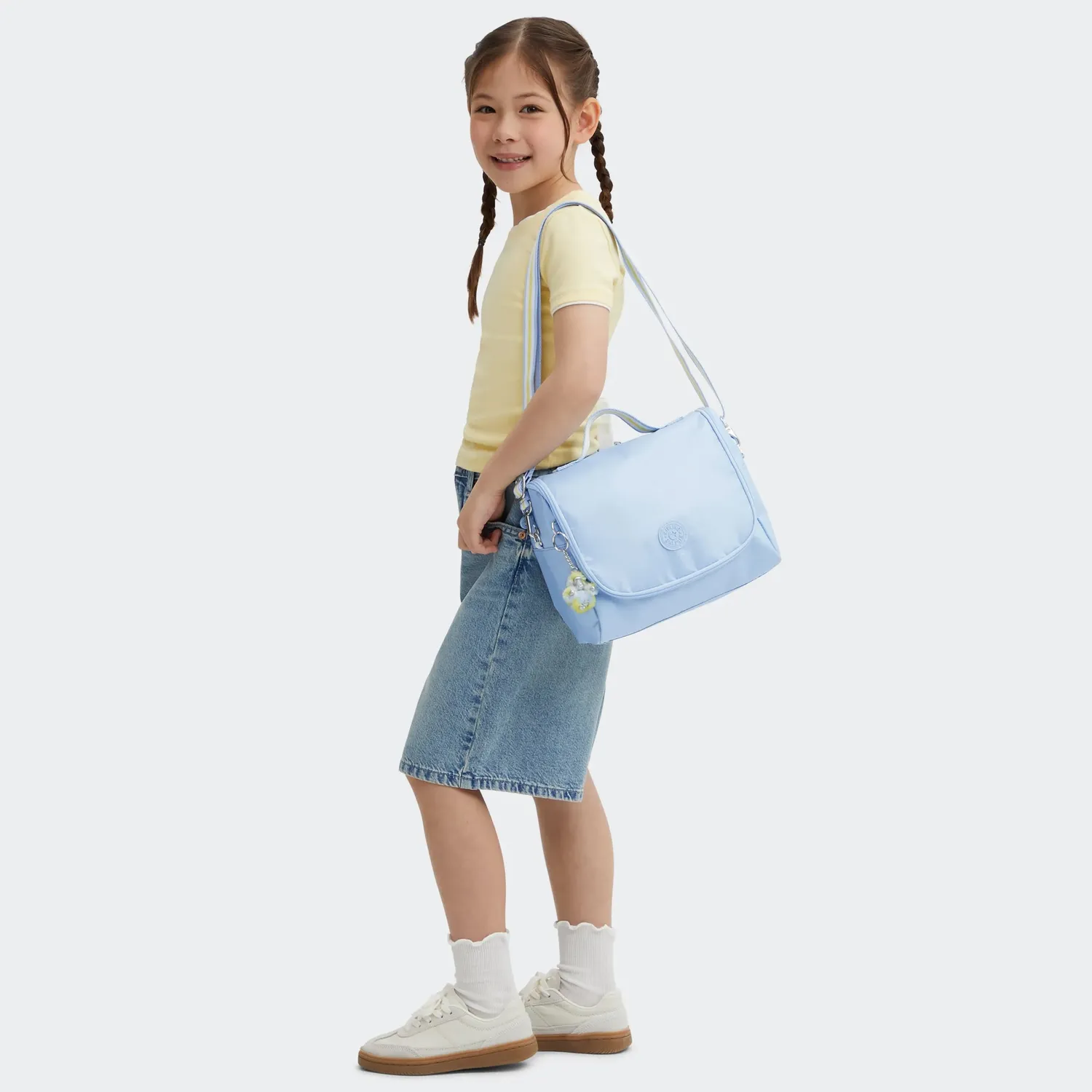 Kipling New Kichirou lunchtas Groot Clear Sky Metallic trolleybevestiging