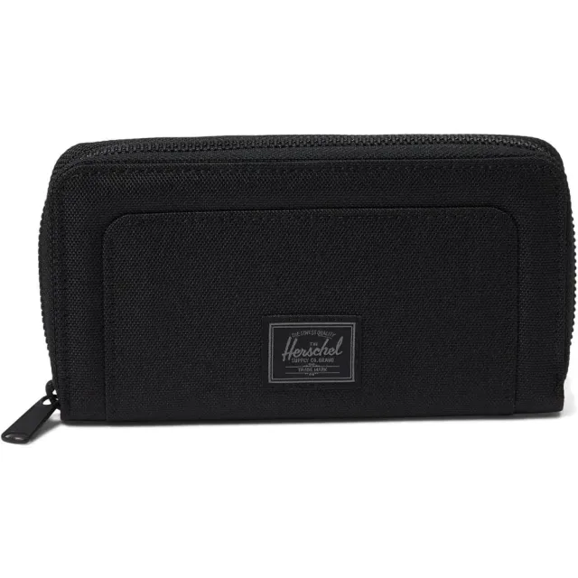 Herschel Thomas portemonnee Black Tonal plat leer