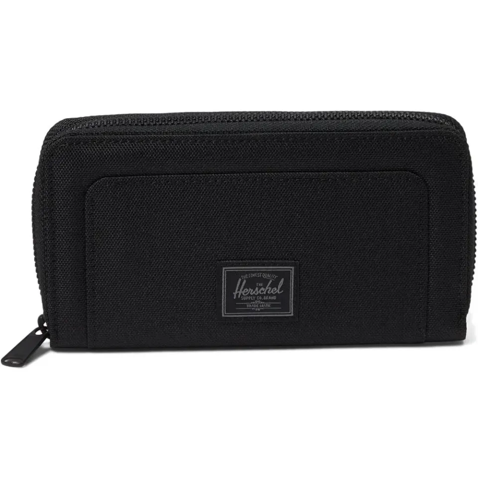 Herschel Thomas portemonnee Black Tonal plat leer