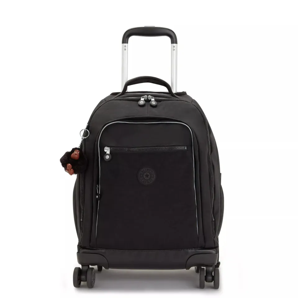 Kipling New Zea rugzak met wielen True Black groot laptopvak