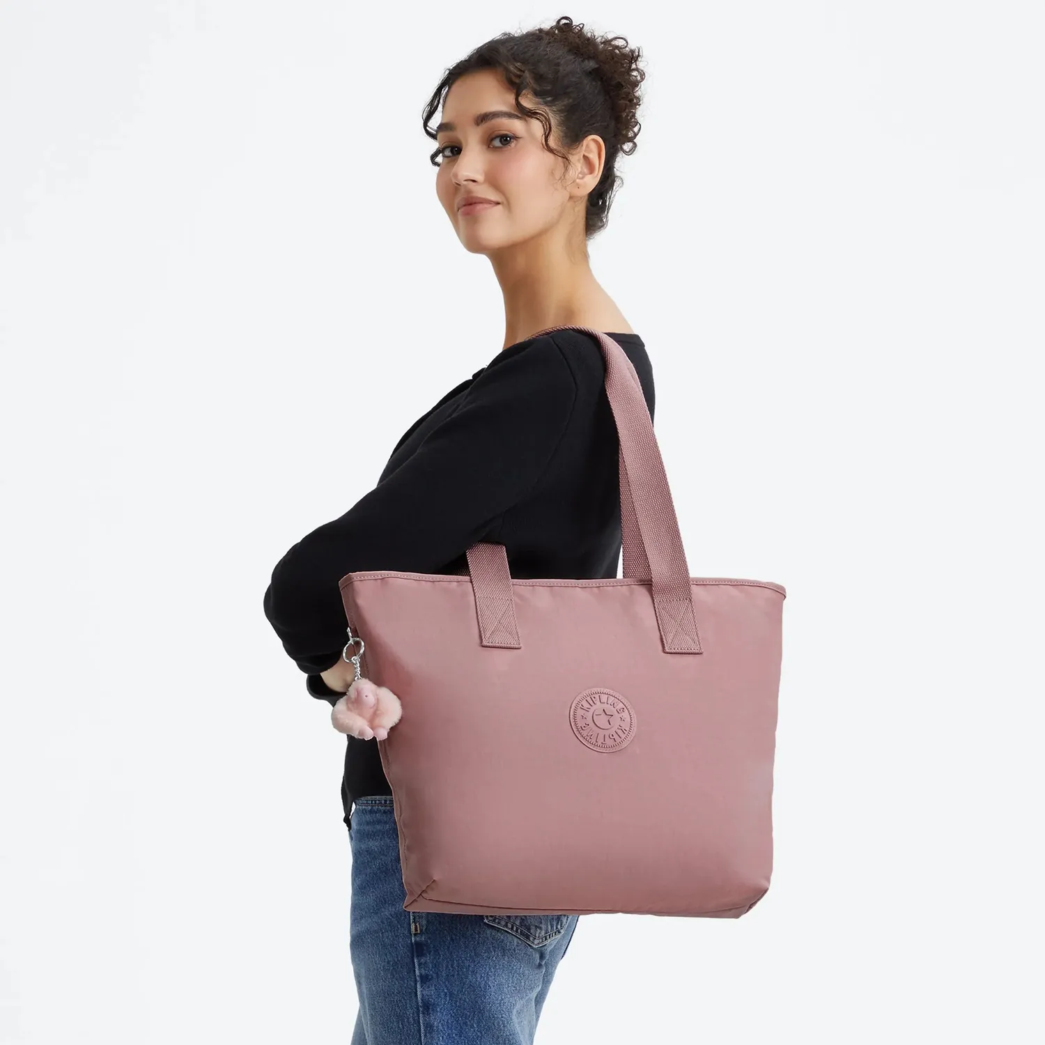 Kipling Anina shopper Smoky Blush met buideltasje
