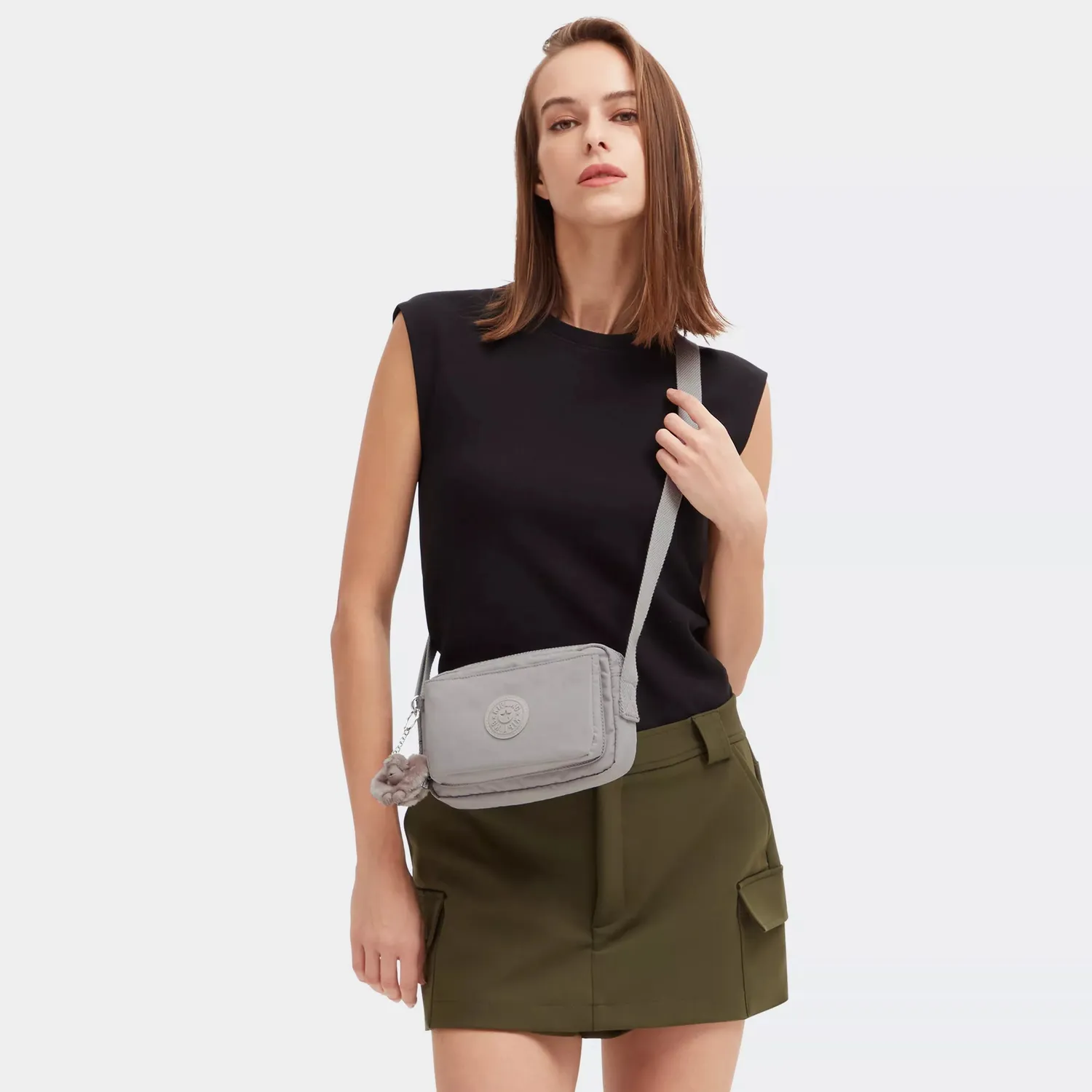 Kipling Abanu crossbodytas klein grey gris licht