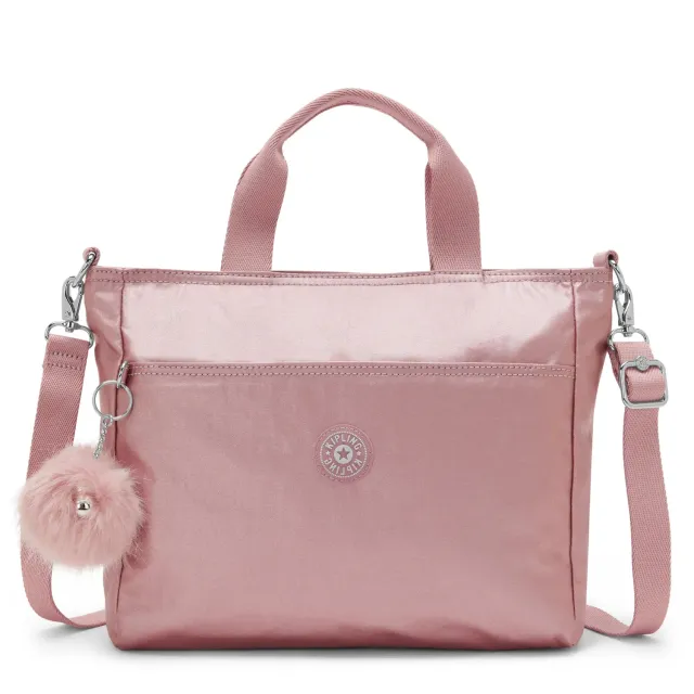 Kipling Lavena tas pink rose metallic klein met schouderband