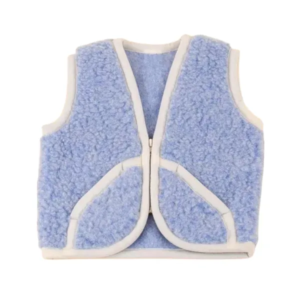 LOVE FOR CHILDRENN wollen bodywarmer kind blauw merinowol