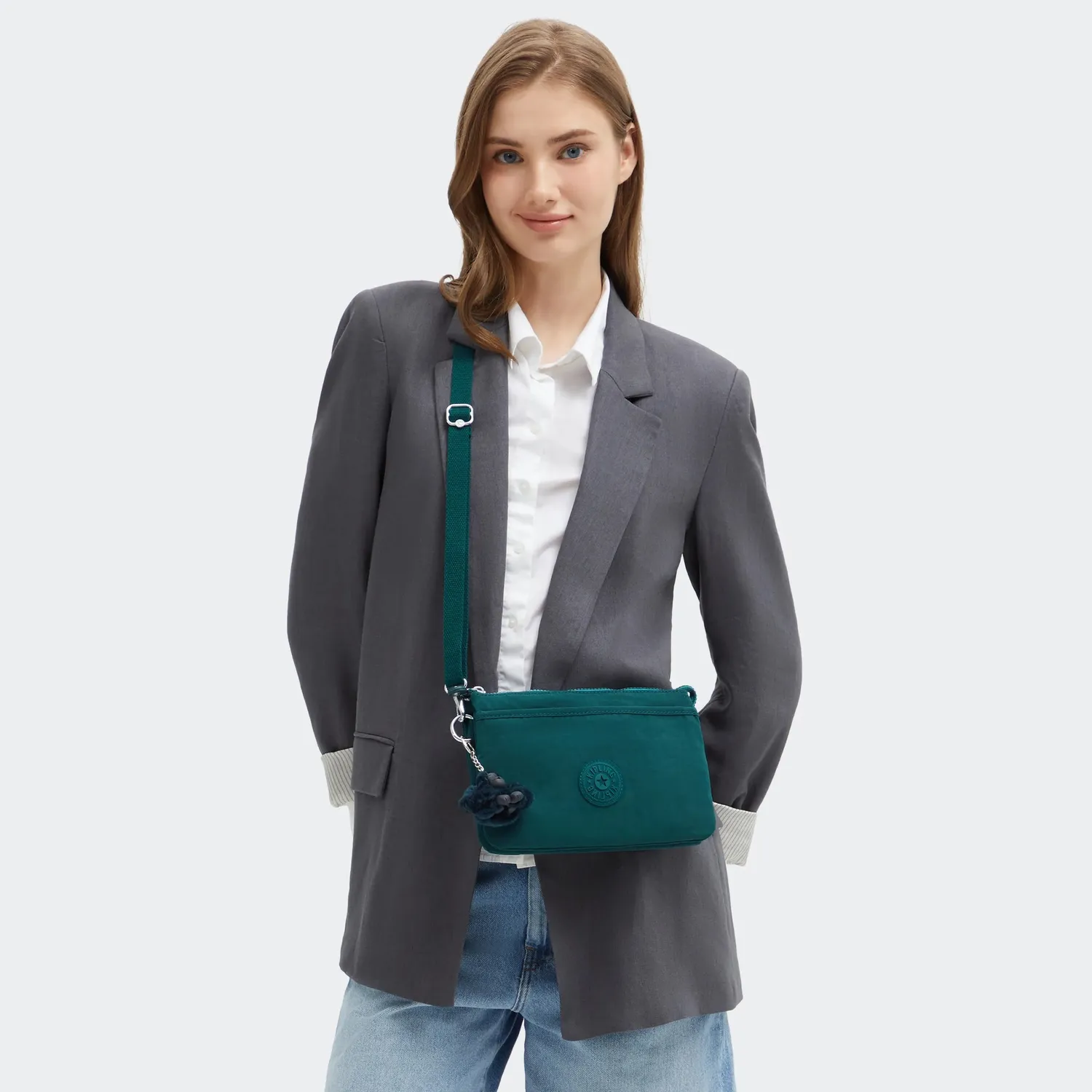 Kipling Riri crossbodytas Klein Tailored Green groen