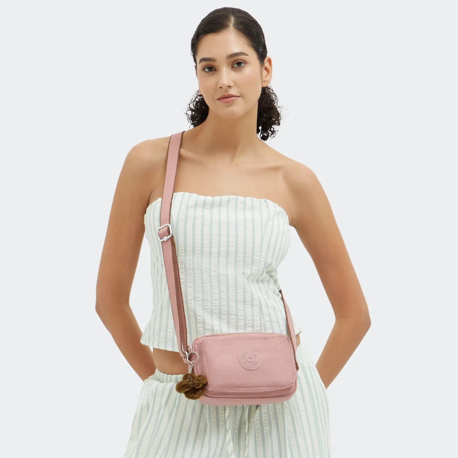 Kipling Abanu crossbodytas klein memory pink zacht