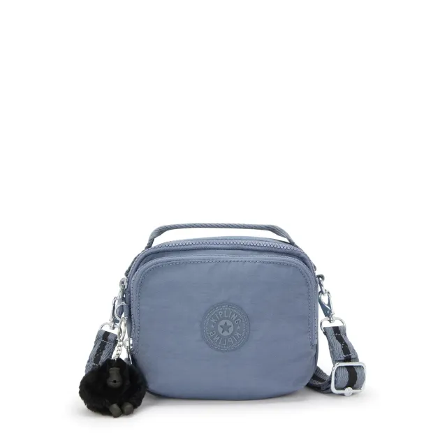 Kipling Cahir crossbody Blue Stone klein met ritsvakken