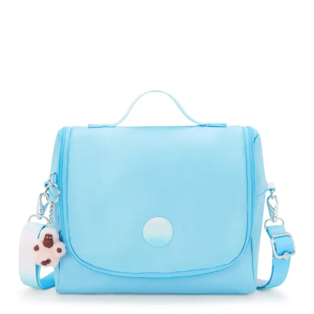 Kipling New Kichirou lunchtas Groot Sea Blue Metallic trolleybevestiging