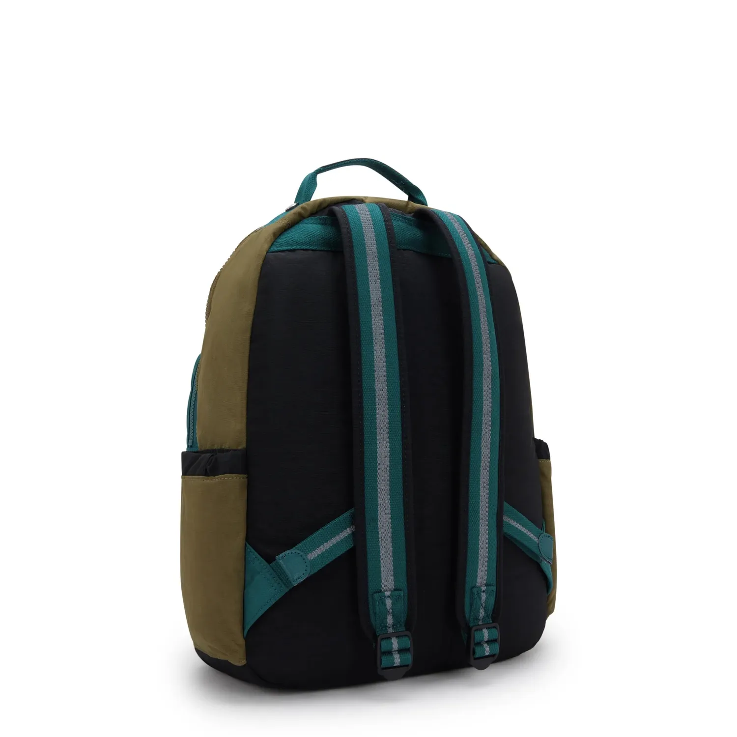 Kipling Seoul rugzak Groot Black Khaki Block school laptop