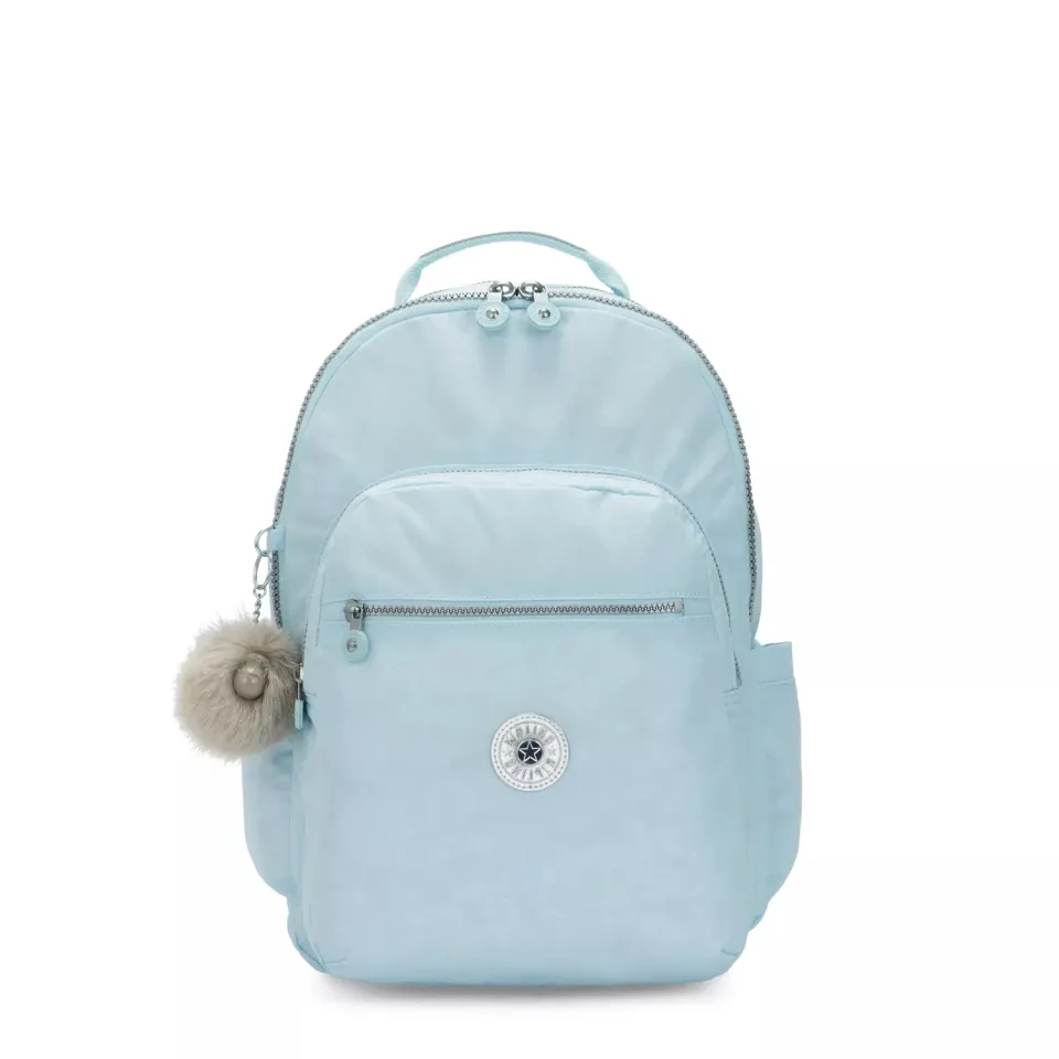 Kipling Seoul rugzak Groot Bridal Blue met 15 inch vak