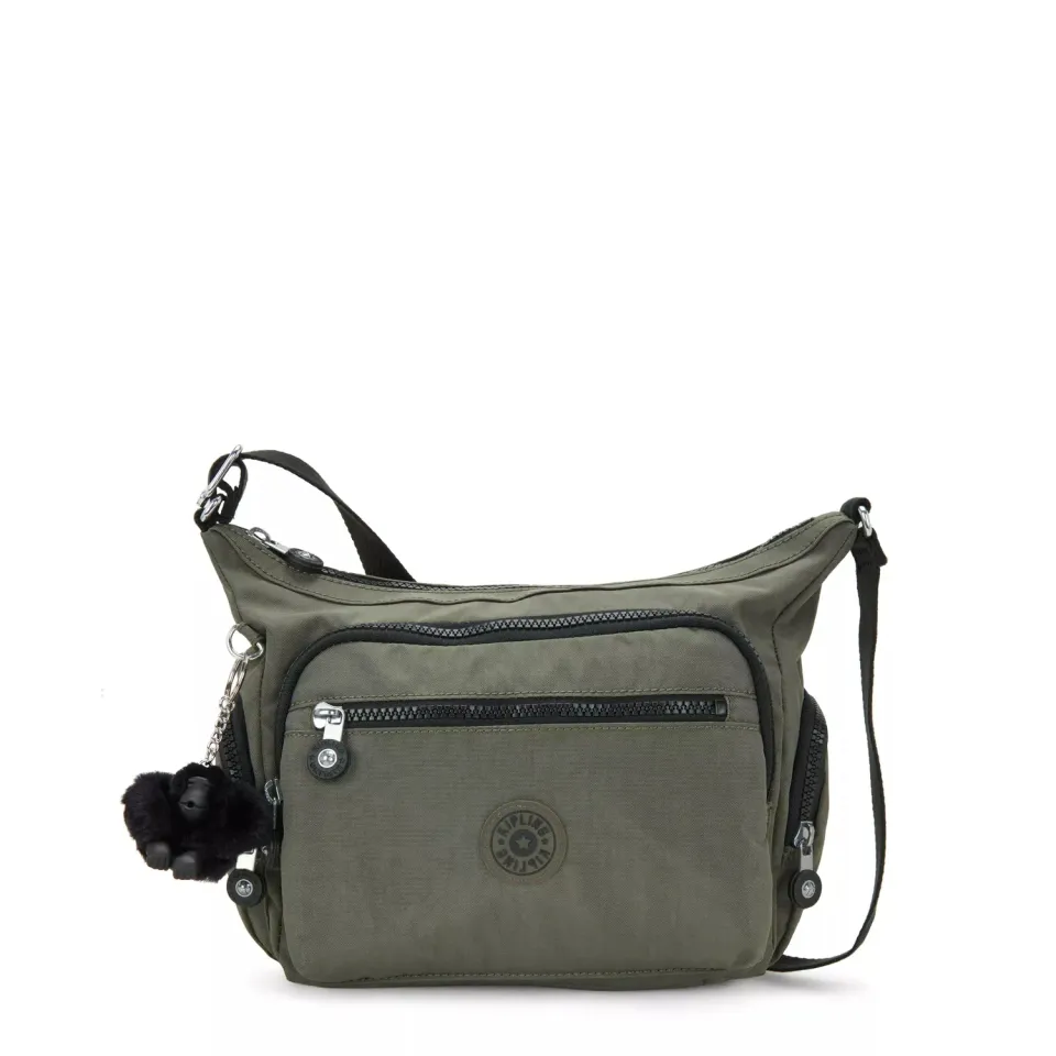 Kipling Gabbie S crossbody tas Green Moss Klein met vakken