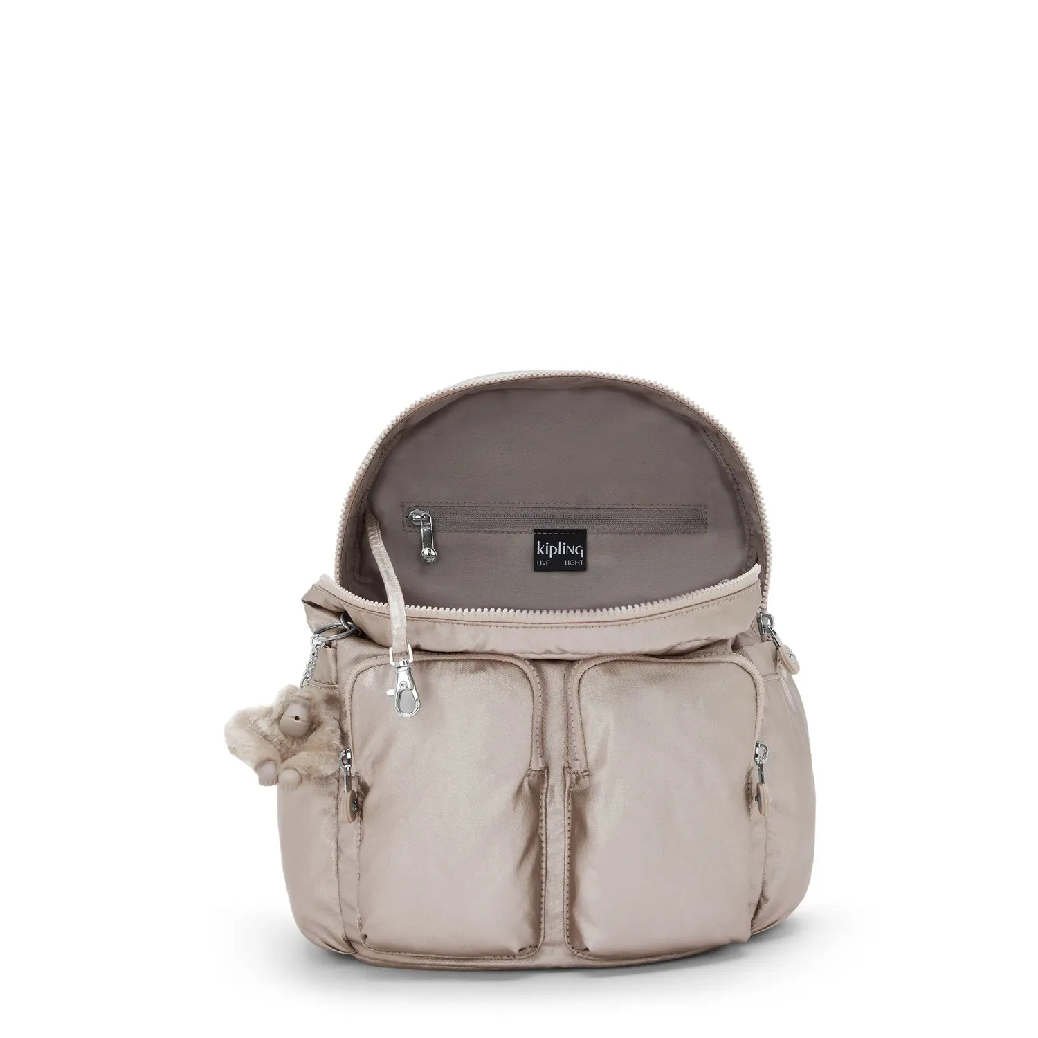 Kipling City Pocket S rugzak metallic glow klein klepsluiting
