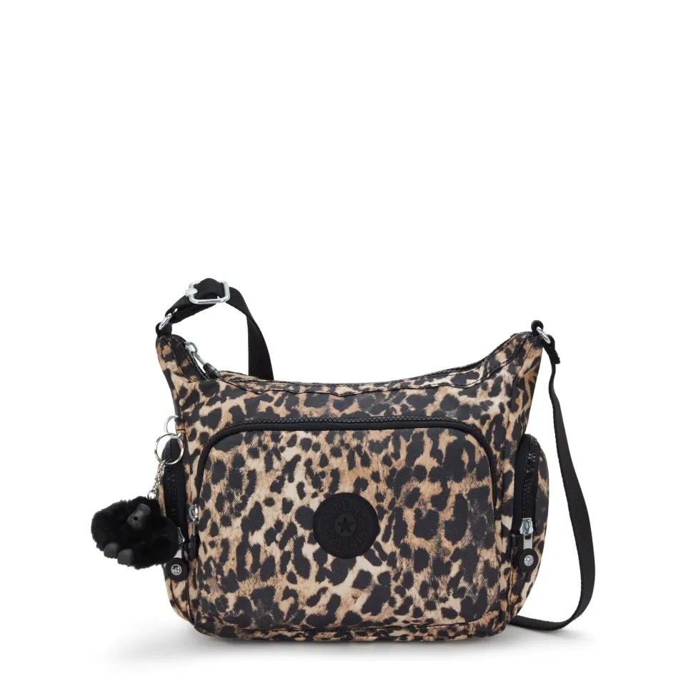 Kipling Gabb S crossbodytas Medium Wild Leopard met ritsvakken