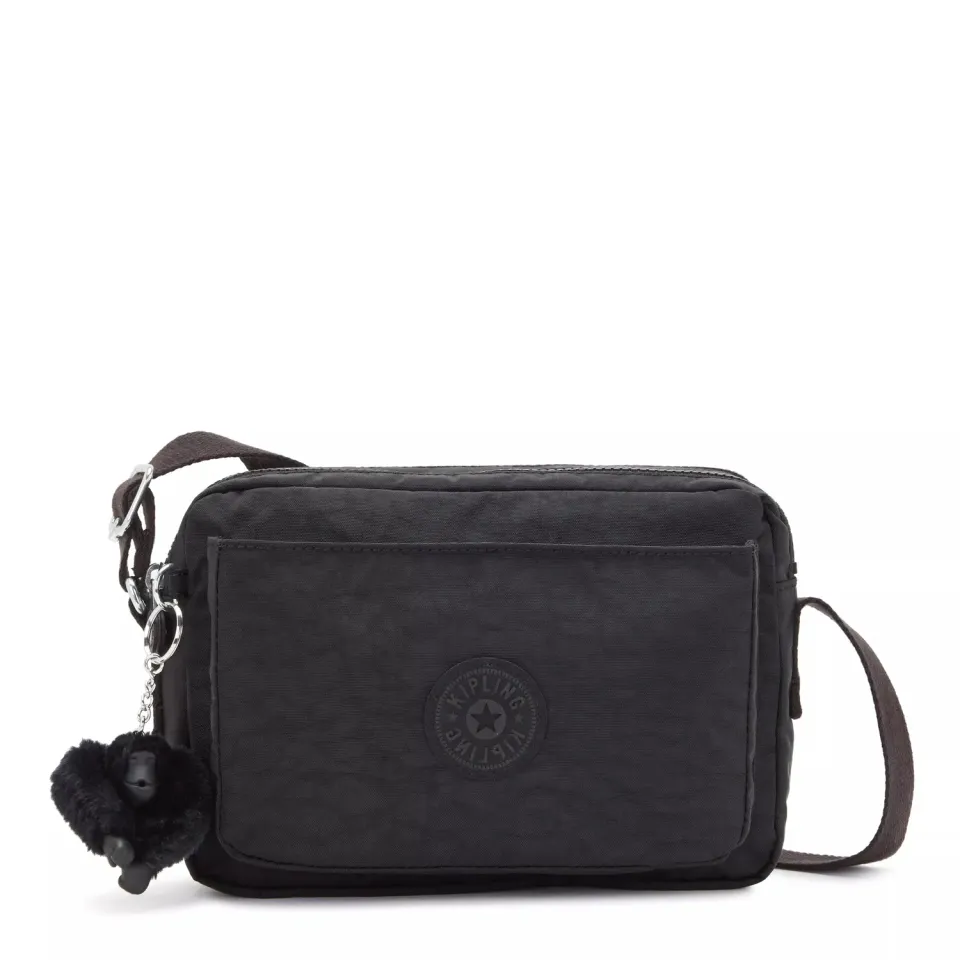 Kipling Abanu M crossbody tas Medium Black Noir afneembare band