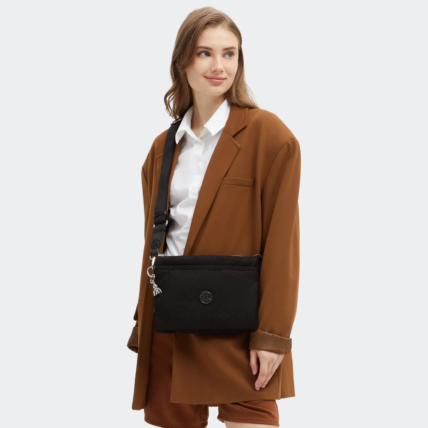 Kipling Riri L schoudertasje Noir Sign Jq medium dagelijks