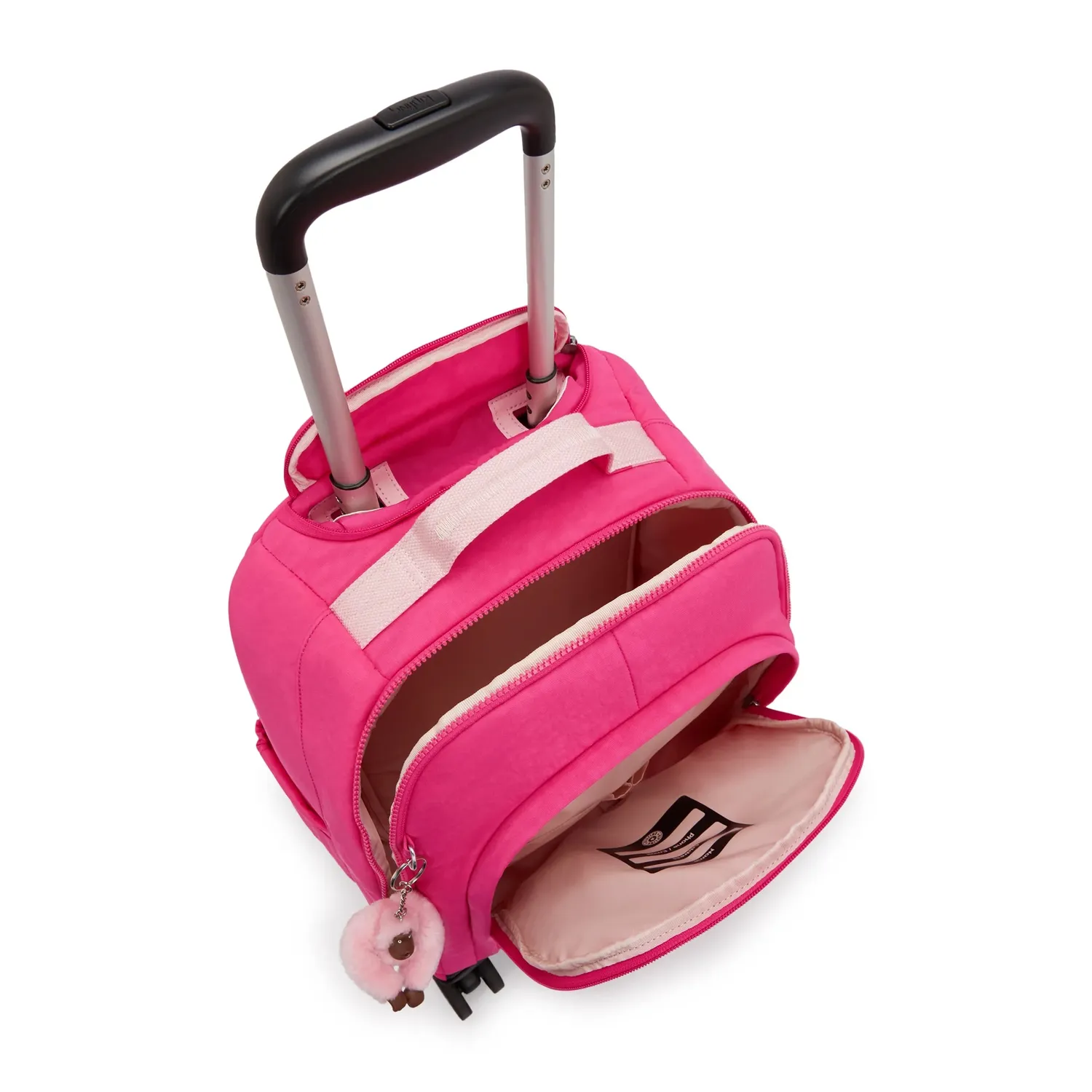 Kipling New Zea rugzak met wielen Intense Rose groot