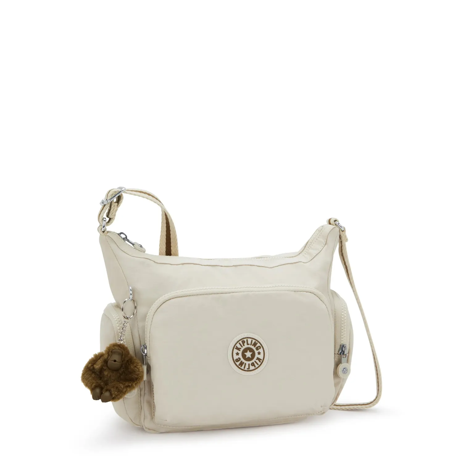Kipling Gabb S crossbodytas Soft Sand Medium met sleutelkoord