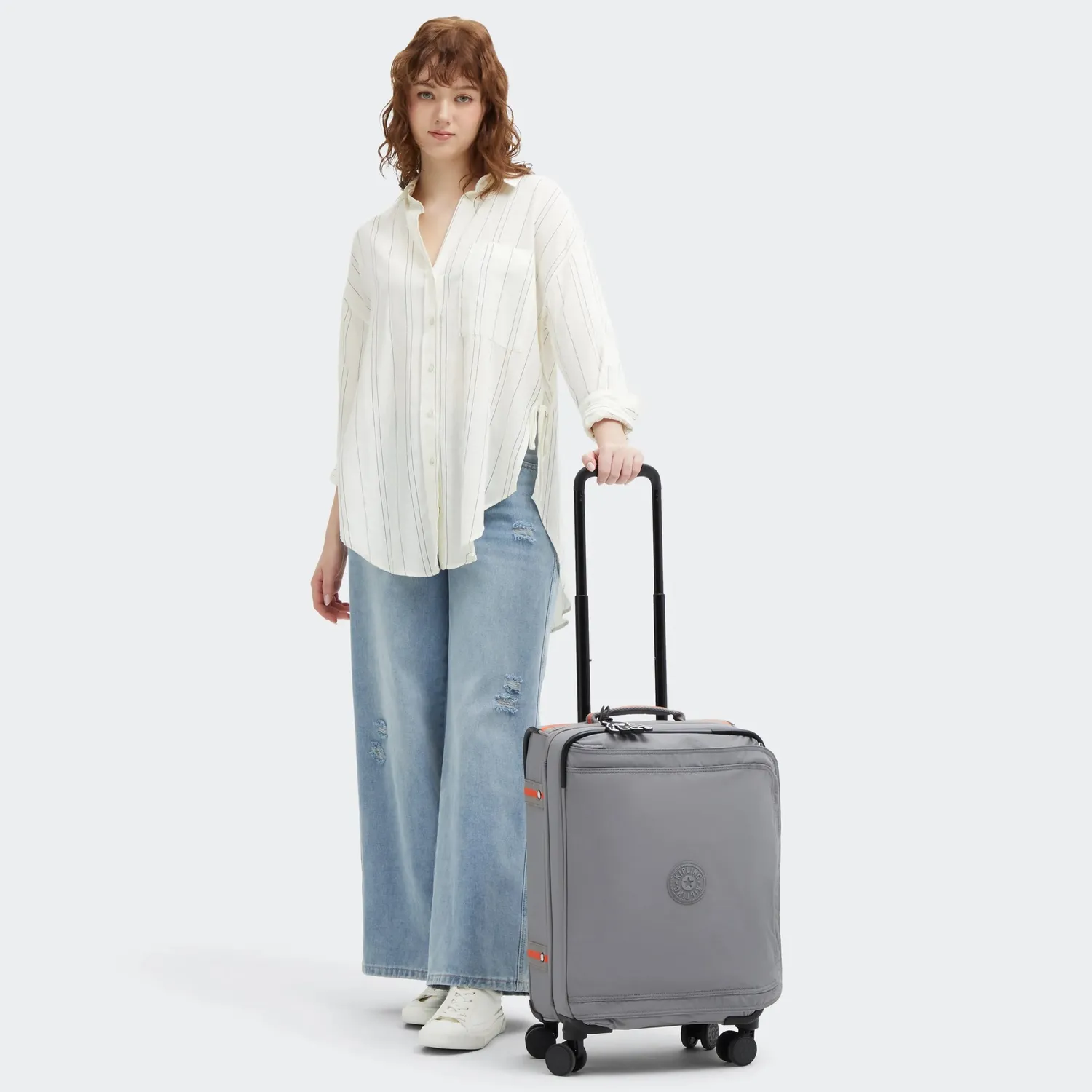 Kipling Spontaneous S koffer Klein Inviting Grey handbagage