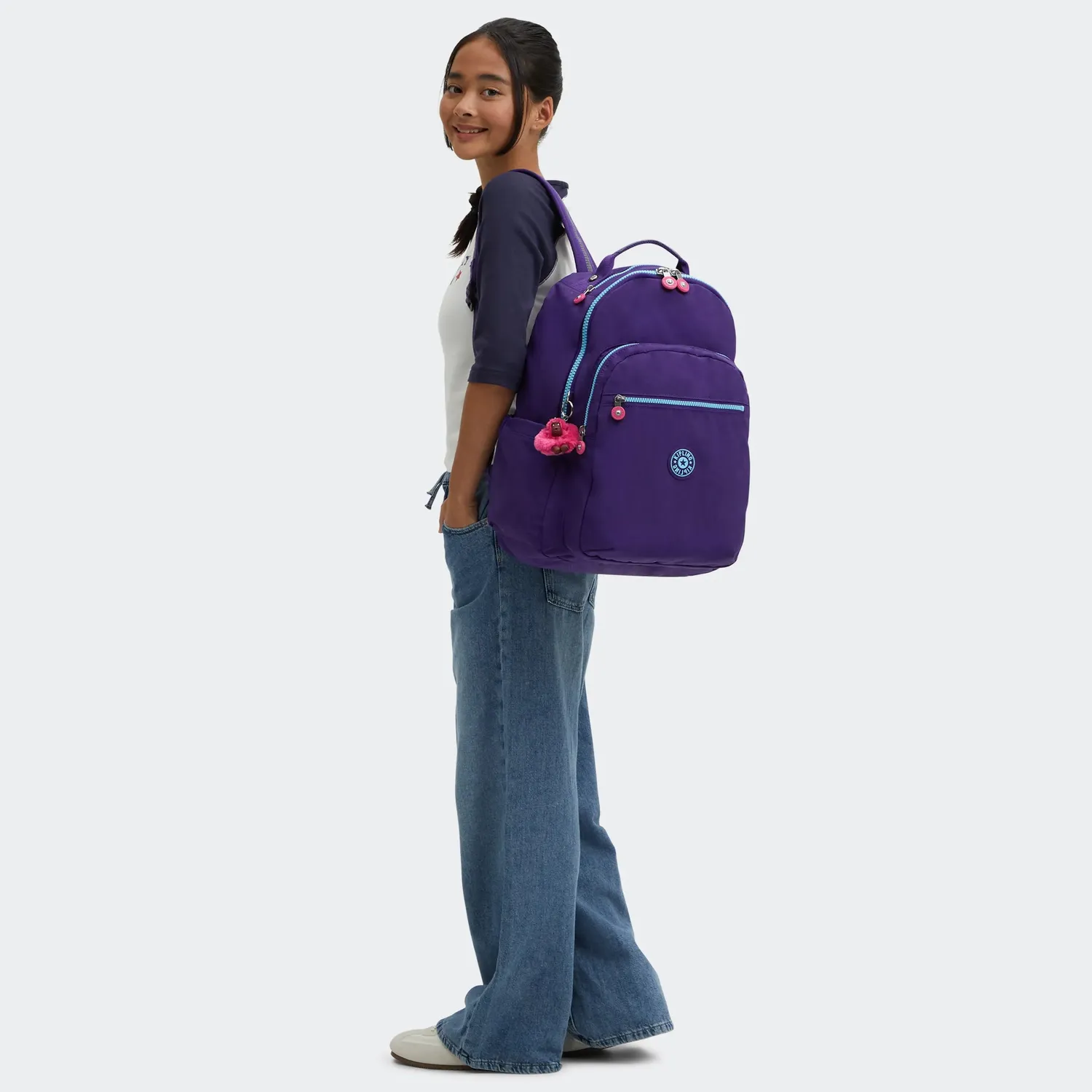 Kipling Seoul rugzak Groot VIP Purple met laptopvak 15 inch